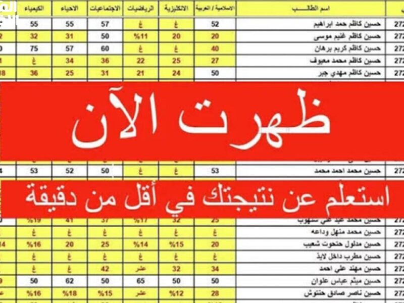 كركوك طلعت النتيجة .. نتائج السادس الابتدائي محافظة كركوك 2025 الدور الأول خبر مؤكد