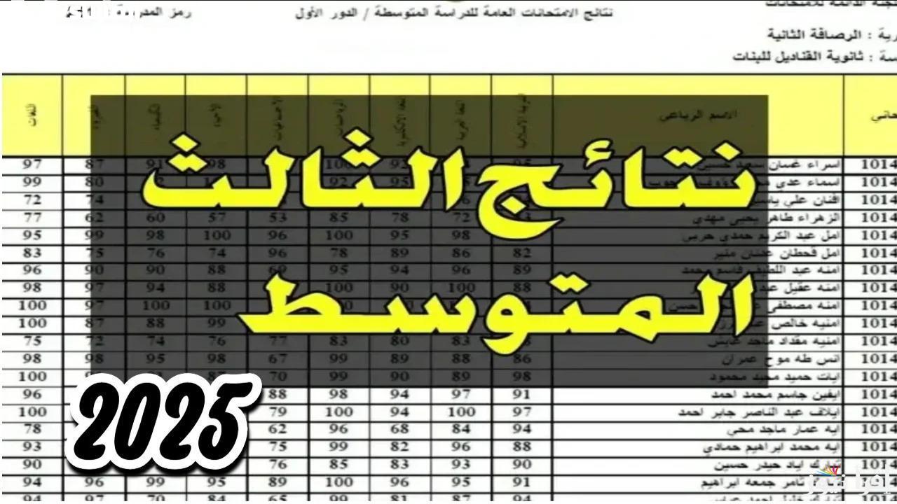 نتائج الثالث المتوسط الدور الأول