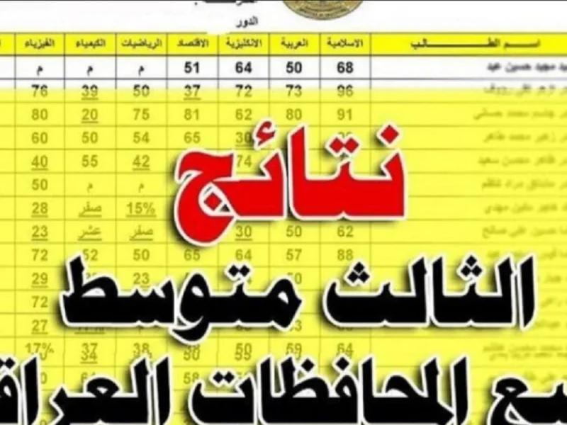 افتح نتائجنا وتابع فوري.. عبر نتائجنا نتائج الثالث المتوسط الدور الأول 2025 العراق يسر رسمي