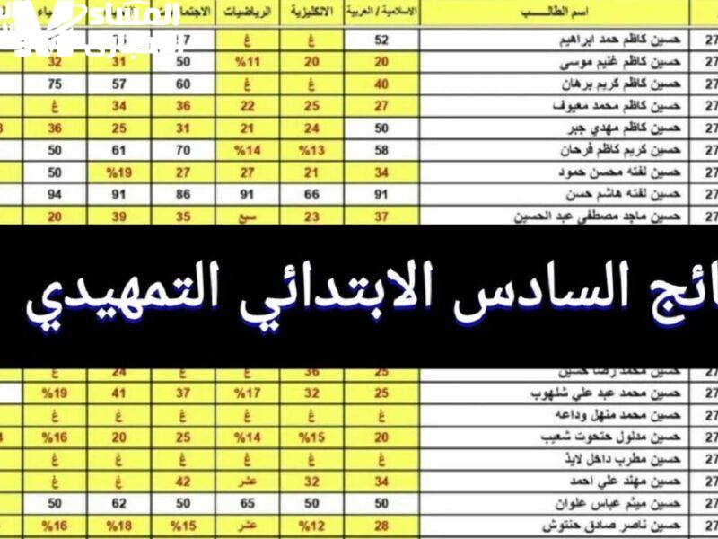 نتائج السادس الابتدائي 2025 لكل المحافظات العراقية