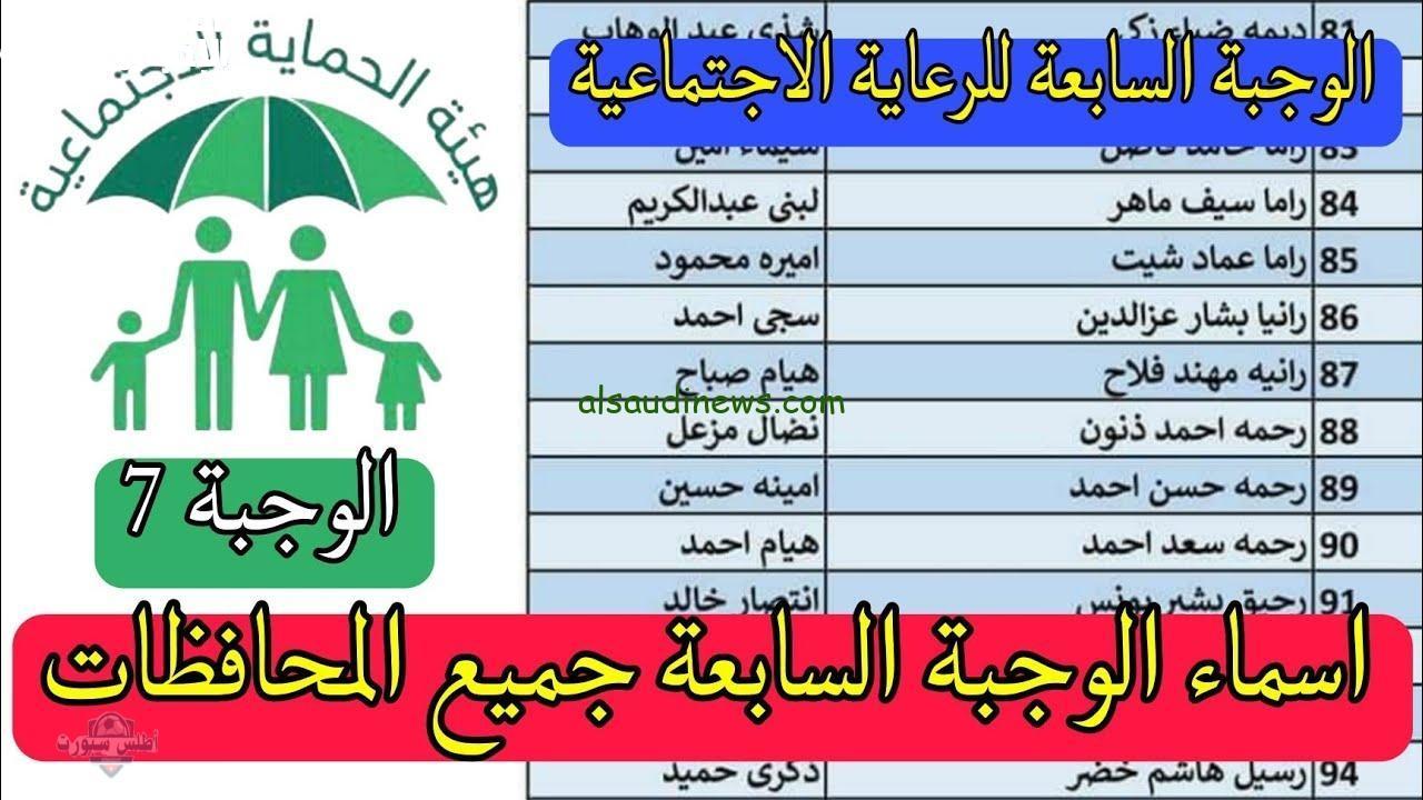أسماء المشمولين بالرعاية الاجتماعية بالعراق