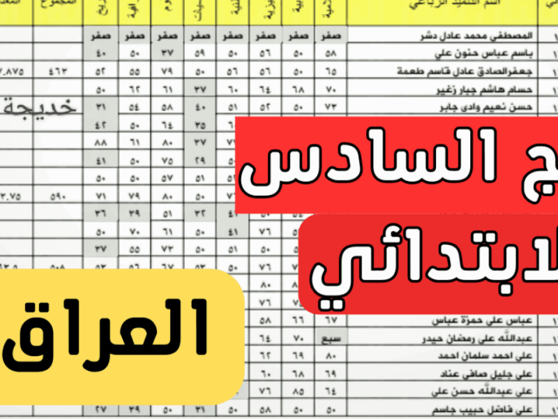 استعلم سريعاً الآن.. نتائج السادس الابتدائي محافظة كركوك 2025 شفافية تامة