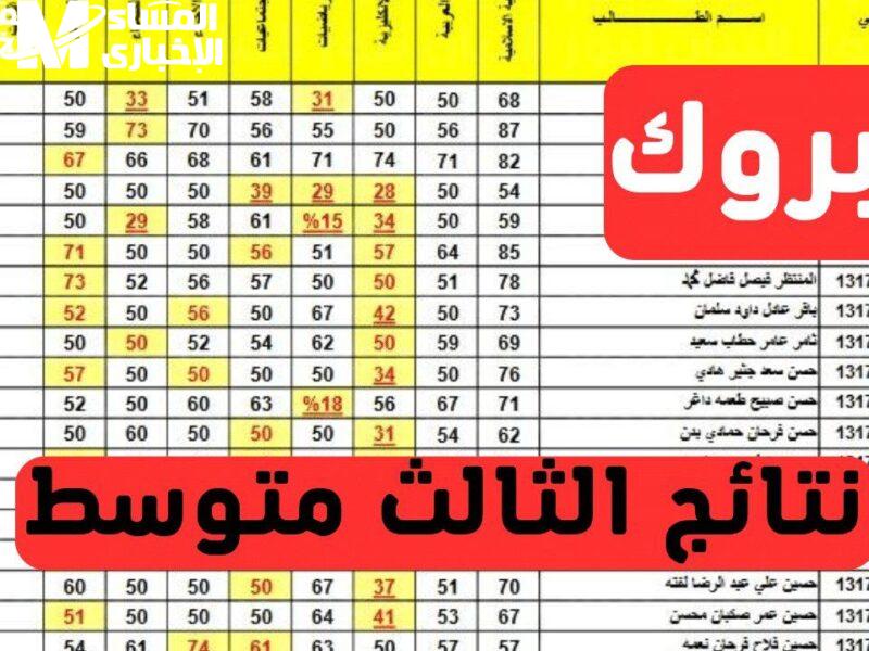 الثالث متوسط قال كلمته.. نتائج الثالث متوسط الدور الأول في العراق 2025 شوفها حالًا هنا